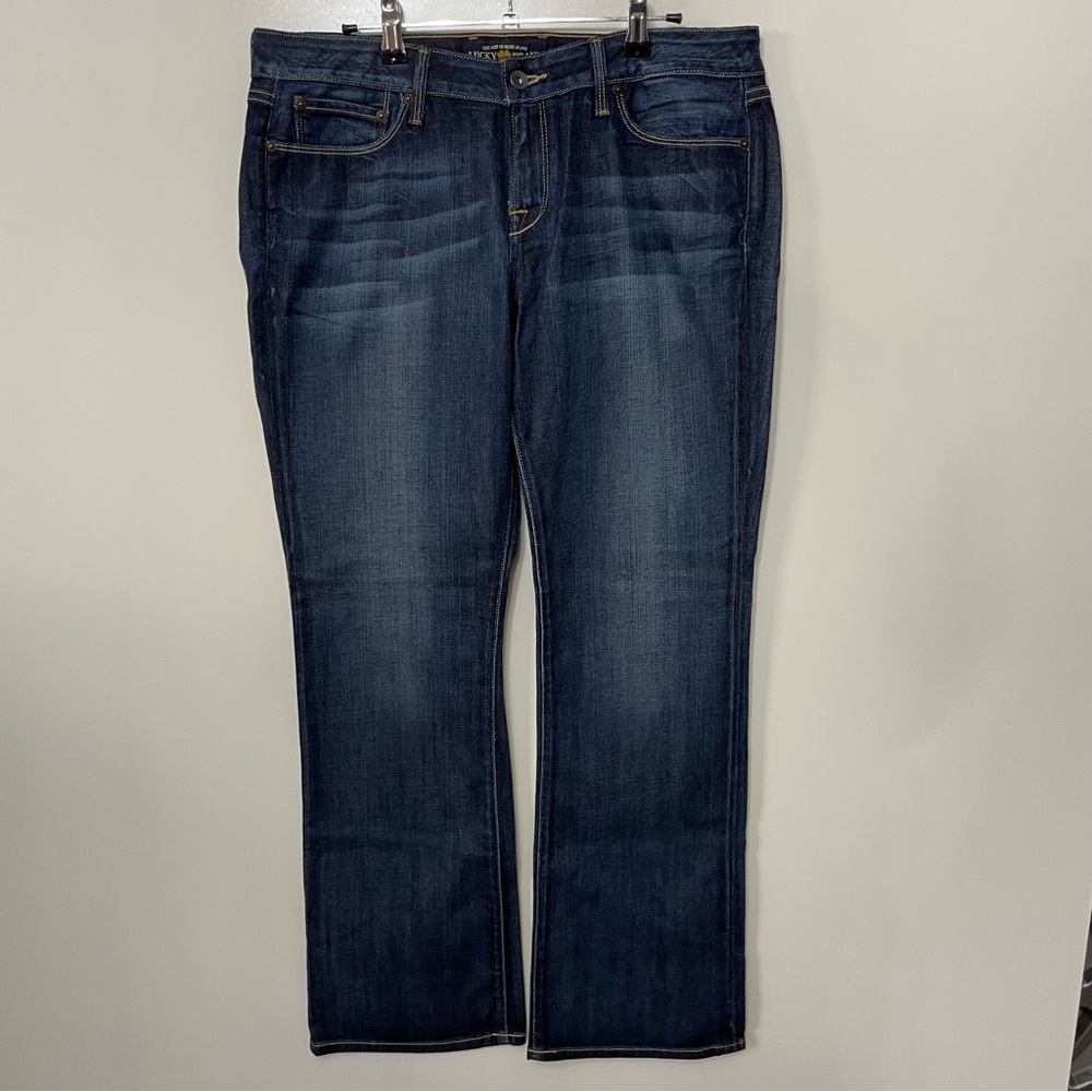 Lucky Lola Boot Cut Denim Jeans Dark Blue Wash Womens 14/32 Streetwear Western